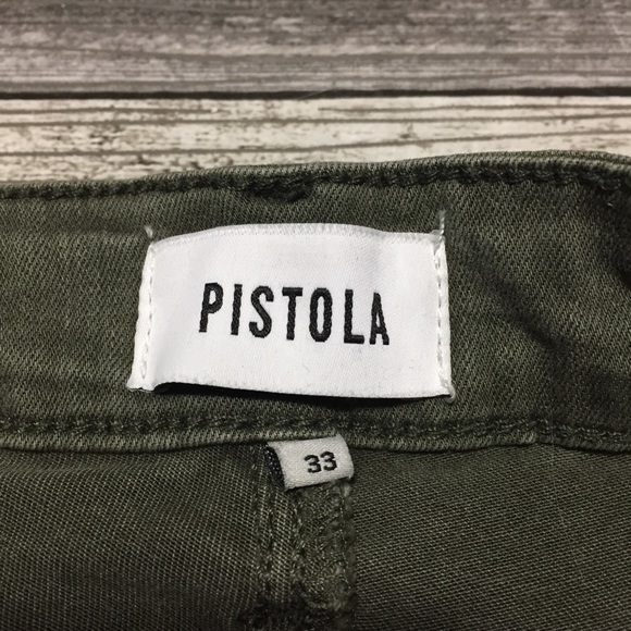 Pistola Cargo Pocket Jeans Women’s 33 Green (Inseam 26.5) Stretch Casual - Picture 10 of 12